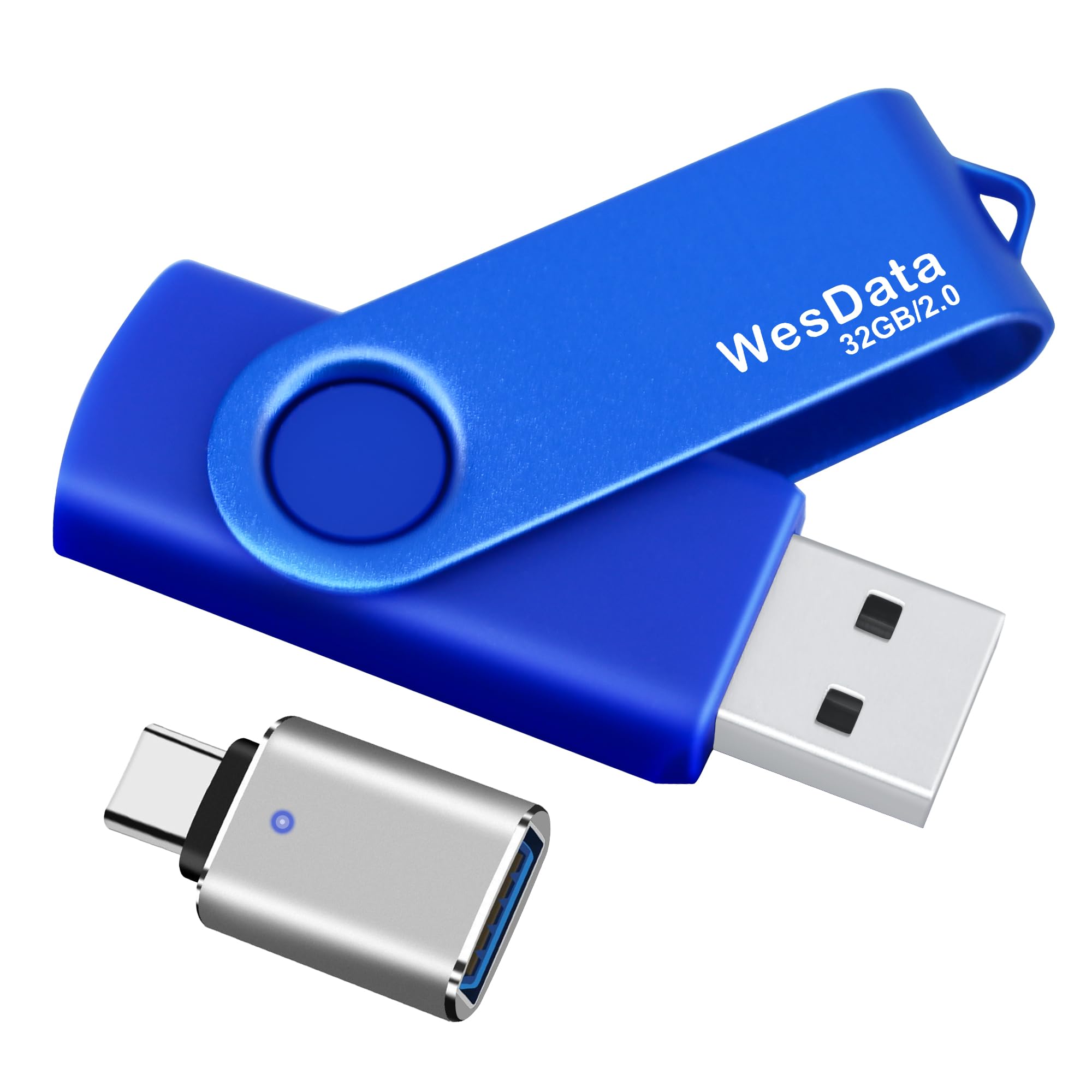 Amazon.com: WesData 32GB USB 2.0 Flash Drive and 1 USB C Adapter